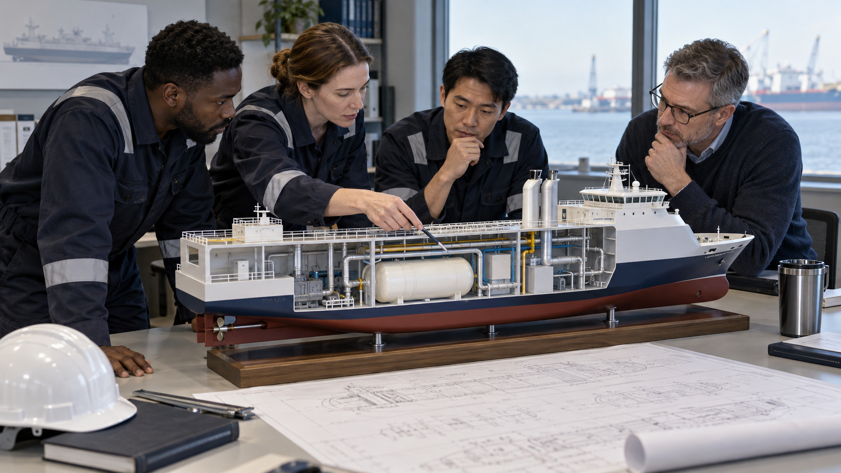 International Maritime Organizationの水素エネルギー関連活動を表す概念画像