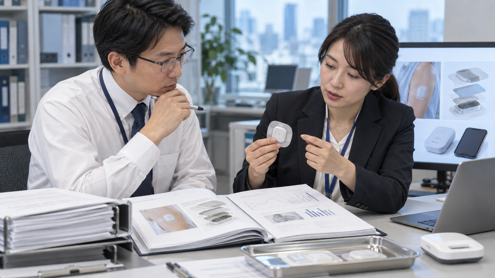 バイオセンサーに関わる機関の活動を示す概念画像