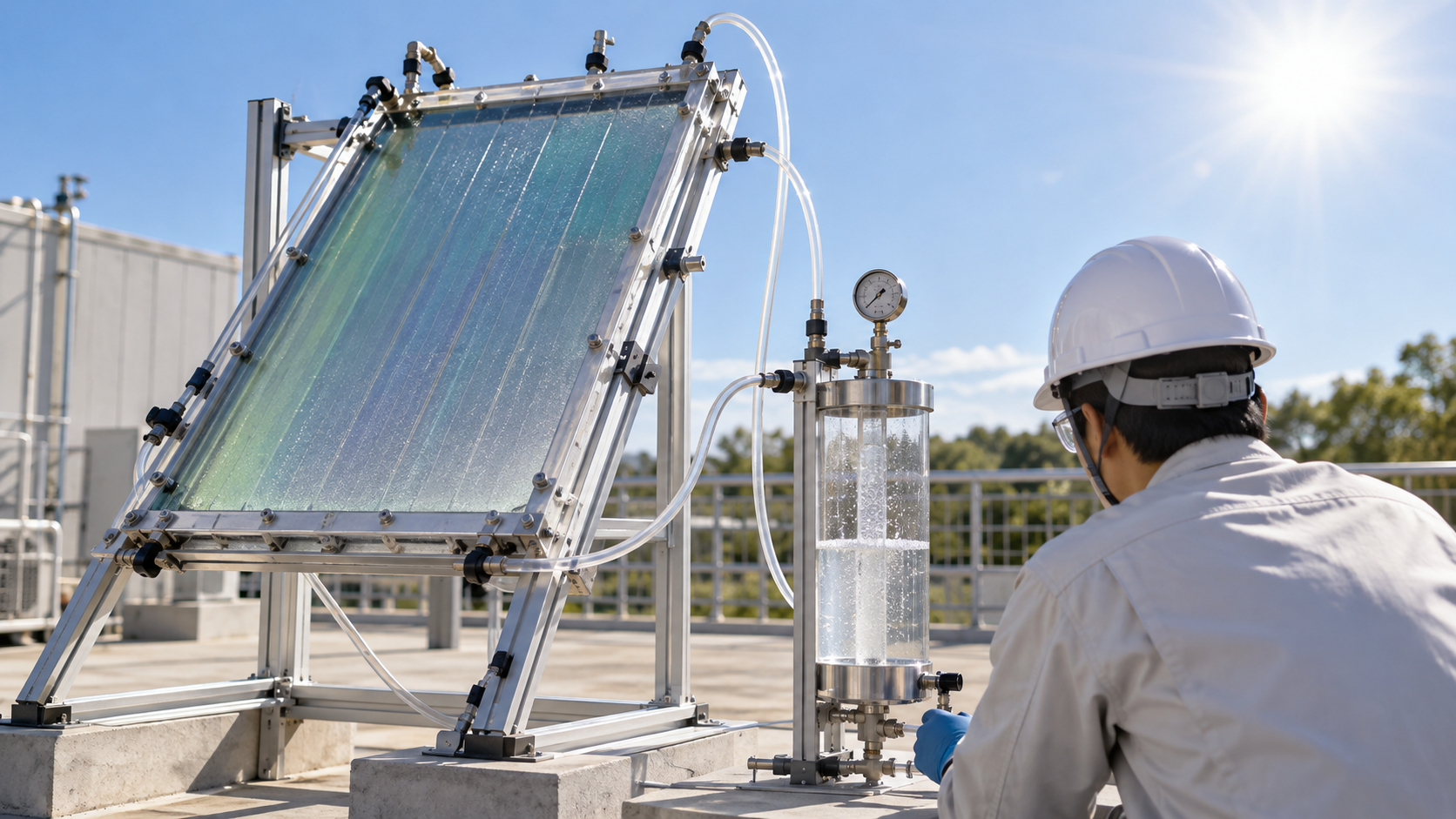 光電気化学セルのsupportingを示す概念画像