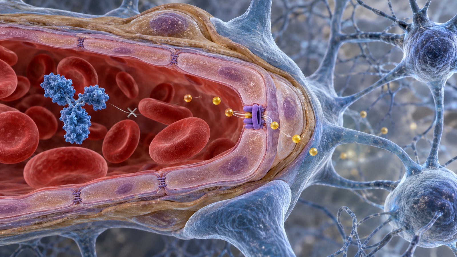 血液脳関門を越える薬物送達を具体的に示すImageGen生成の解説用イメージ